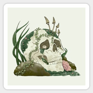 Moss Covered Skull Sticker